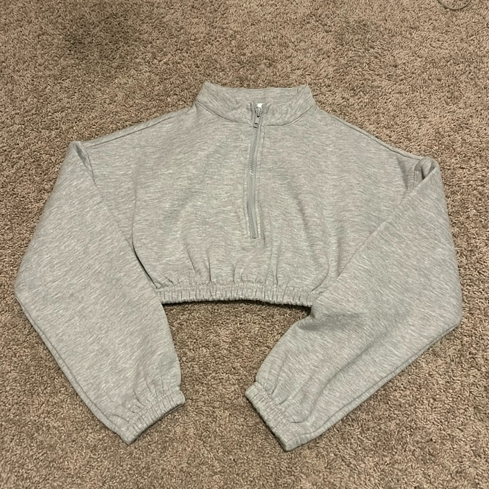 Grey Crop Top Sweater